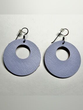 Nickel & Suede Periwinkle Hoop Earrings - Nova Style
